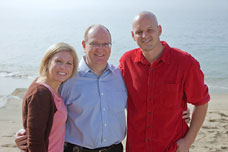 Angelo Giuliano, right, with his wife, Leah, and UC Irvine oncologist Dr. Leonard Sender.